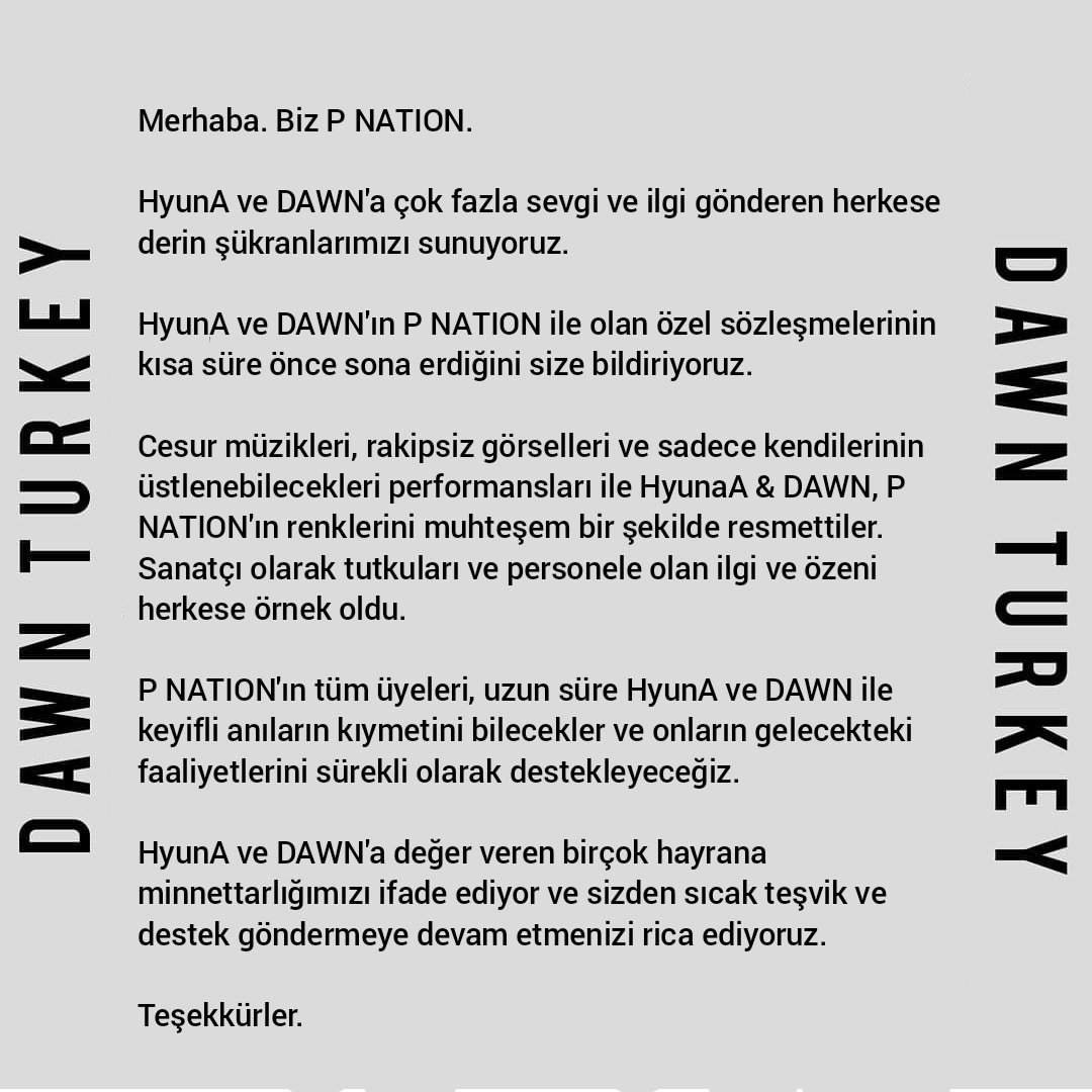 Dawn_Turkey_'s tweet photo. [220829] Hyuna ve Dawn, Pnation'dan ayrıldı!

#DAWN #던 #HYOJONG #효종 #HyunA #현아 https://t.co/TIMCeWHhh4