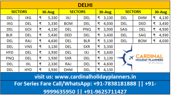 CardinalHoliday's tweet photo. Cheapest Flight Tickets
Series Fare
Travel From/To Delhi
30 August Fare updated
#delhi 
#DelhiFlight 
#flights 
#cheapestflight
#cardinalholiday
#cardinalholidayplanners https://t.co/F8jIjzEQHJ