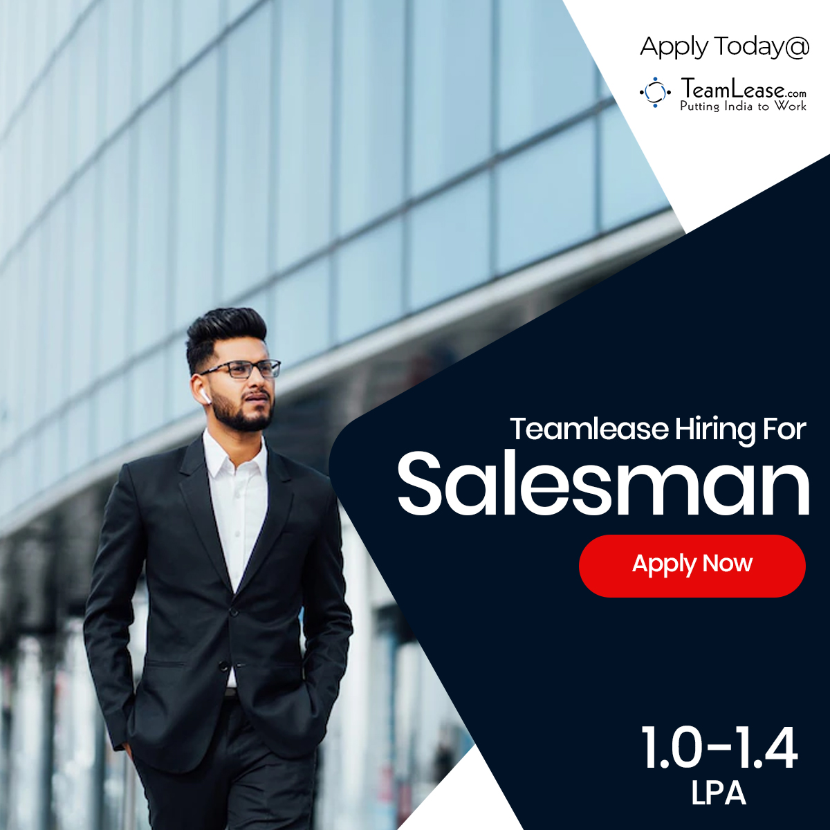 TeamLease Hiring for Salesman
Interested candidates Apply Here: teamlease.com/jobs/salesman-…

#HotJobOfToday #jobsnotifications #nowhiring #hiring #jobopenings #PuttingIndiaToWork #PuttingIndiaBackToWork  #salesman #salesjob #salesandmarketing #salesandmarketingjobs #hyderabadjobs