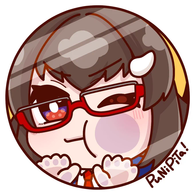みてー!!!描いてもらった!画面に むにーっ!ってしてる僕 