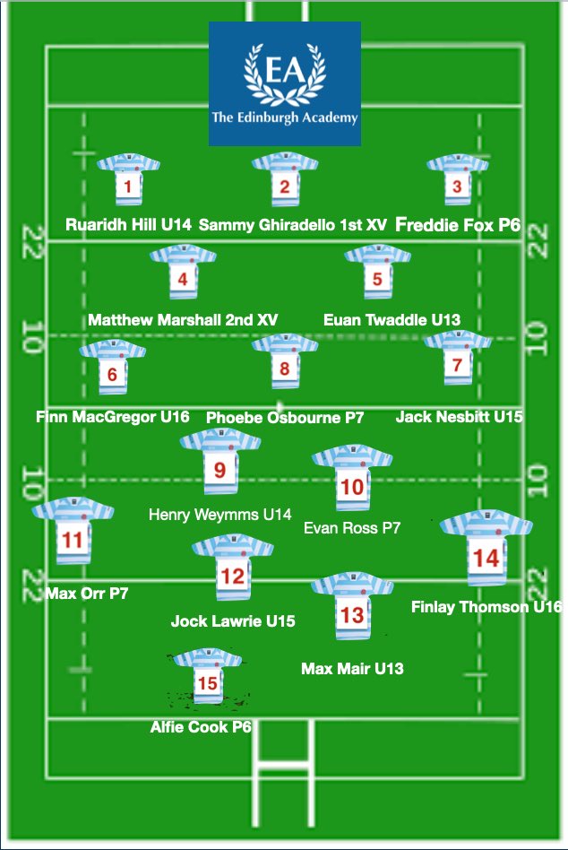 After a fantastic opening weekend of fixtures, here is the first EA XV of the week 🏉

Well done to all of our players from across the school.

Thank you to @HSD_Sport for a great Saturday morning ☀️🏉