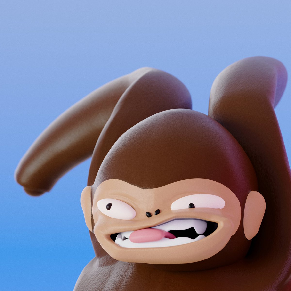 ty0art's tweet photo. Chimp mode🦧Modelled, rigged and rendered in blender in about an hour🐒  #blender #cycles #monkey #chimp #cute #render #3d #3dart #art #3Dartist #character https://t.co/aKZd1pMc16