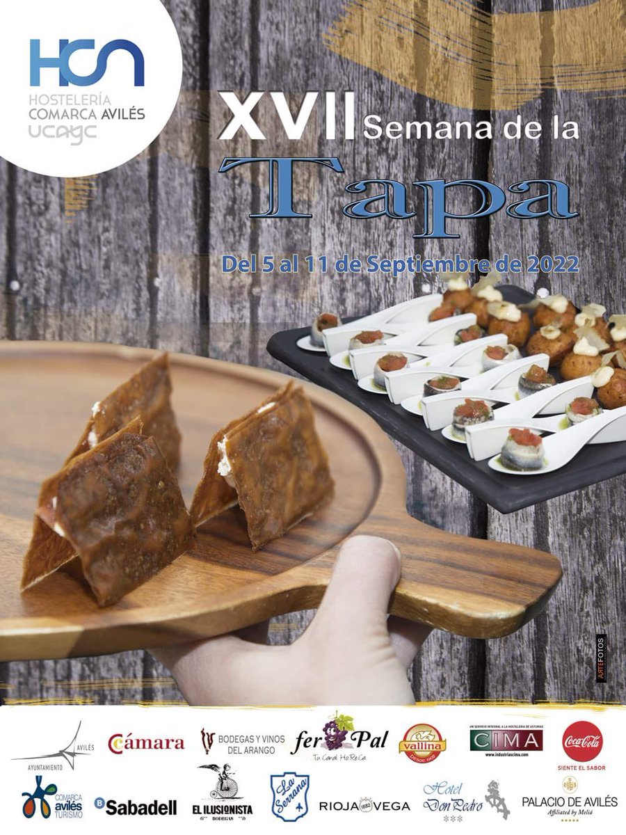 comerciocomarca's tweet photo. 🍡XVII Semana de la Tapa 🍢
.
Del 5 al 11 de Septiembre en Avilés 
#veranobonito #semanadelatapa #ucayc https://t.co/bbEVR1CG3Y