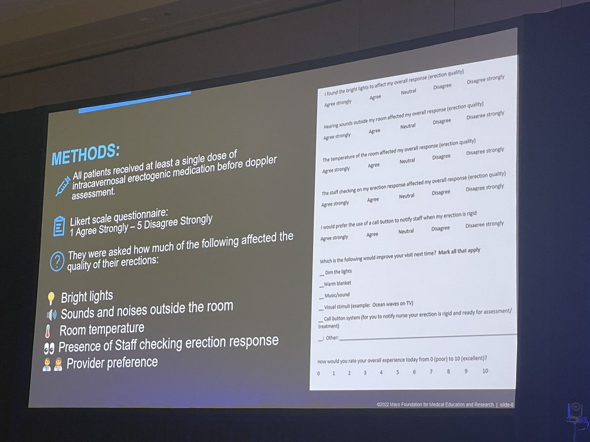 Helo_MD's tweet image. Congrats🌟APP @bjerkenas @MayoUrology on what started as a QI project. How can we optimize erections at time of Doppler?
✅Dim lights
✅Minimize hallway noise
✅Warm up the room
✅Give patients privacy
✅MD vs. APP less critical if + patient experience
#SettingTheMood #NCSAUA22