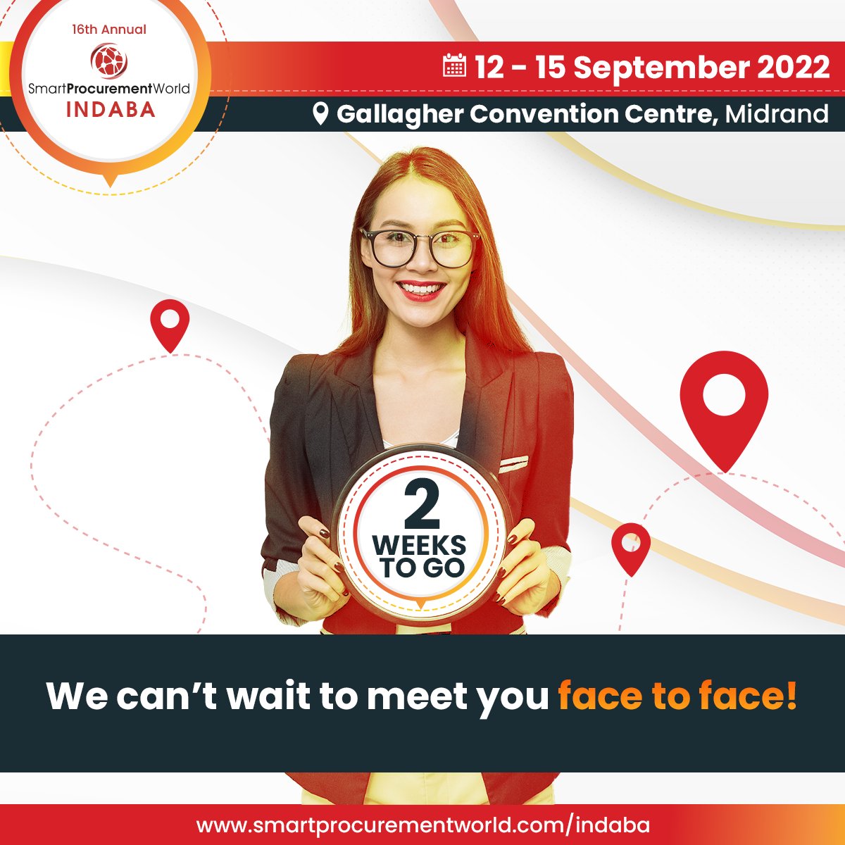 SmartProcure's tweet photo. We are exactly TWO WEEKS away from the much anticipated 16th Annual #SPW2022Indaba. Will you be joining us? View the incredible programme, speaker lineup and all you can expect https://t.co/KXgJhhczA5. Hope to see you soon! #ThinkGlobal #ActLocal #ProcurementConference https://t.co/fmXqcDHj1F