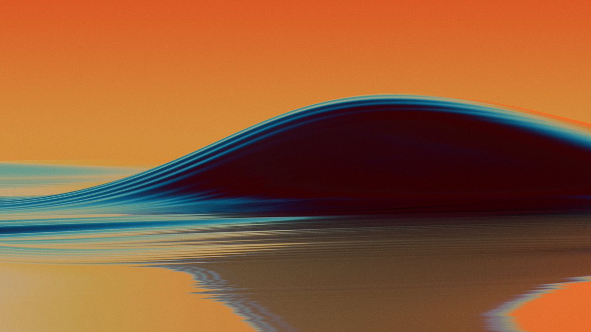 Waves under the red sun.
