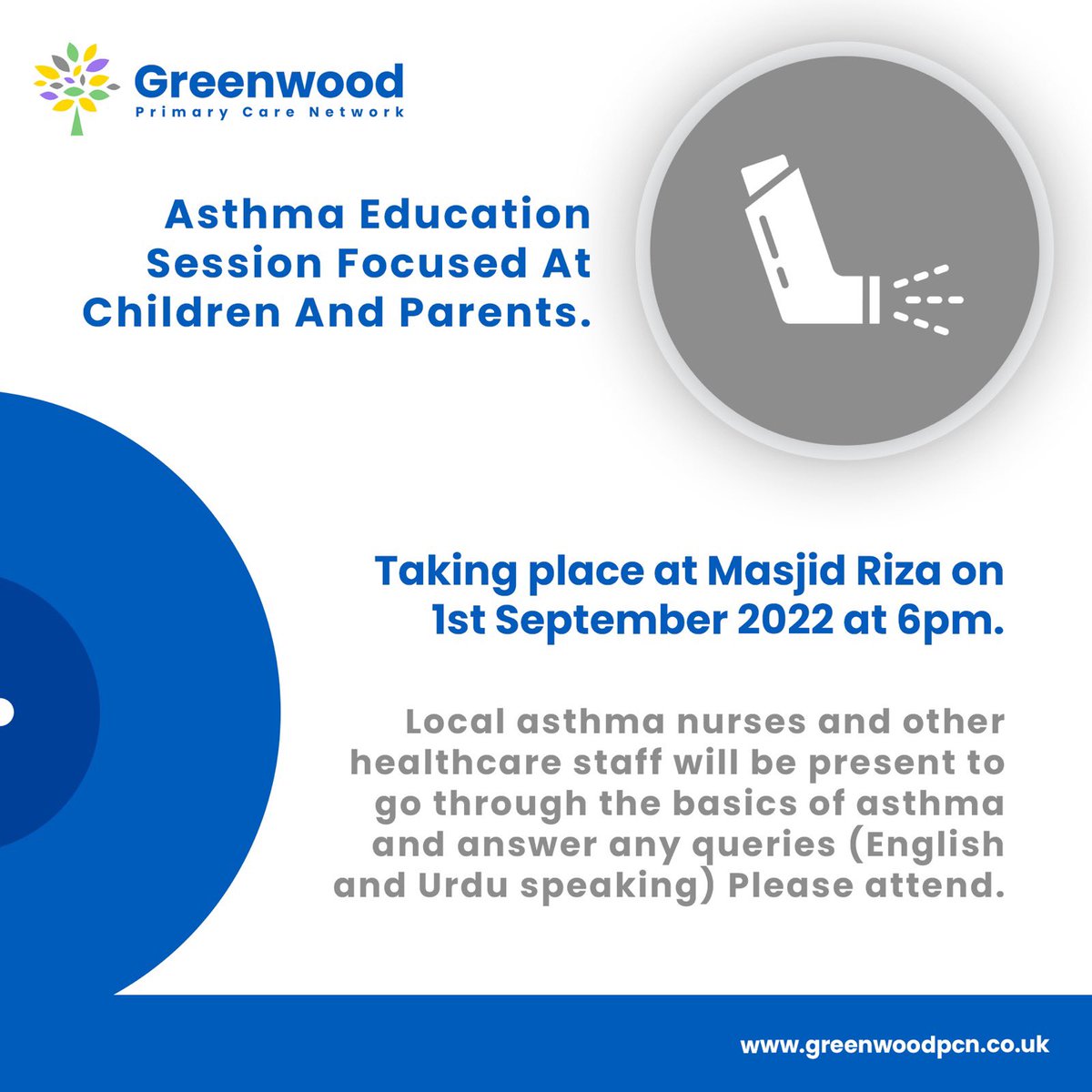 We’re holding an #asthma educational session this week as part of our #health #inequalities project to reduce asthma admissions in our BAME population. Session run by asthma nurses and other healthcare professionals <a href="/KirkleesHCP/">Kirklees Health and Care Partnership</a> <a href="/WYpartnership/">West Yorkshire Health and Care Partnership</a> <a href="/asthmalunguk/">Asthma + Lung UK</a> <a href="/KirkleesCouncil/">Kirklees Council</a>