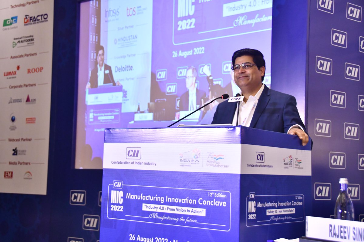 DeloitteIndia's tweet photo. Catch a glimpse of our leaders at the “CII manufacturing innovation conclave,” organised by @FollowCII with Deloitte India as the knowledge partner.
What transpired? Many insightful discussions exploring the vision of #Industry4.0.

#Manufacturing #DeloitteAtCIIConclave #Tech https://t.co/AeO5VOAvd1