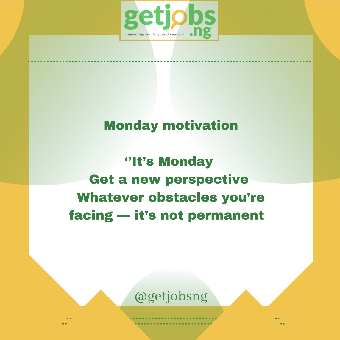 GetJobsNg's tweet photo. Hey, it’s Monday! It’s not just a new day it's a new week and in that lies a new opportunity for something special to happen.”

Let do well to make the best of today.

#mondayvibes #monday #career #opportunities https://t.co/46F8qekxci