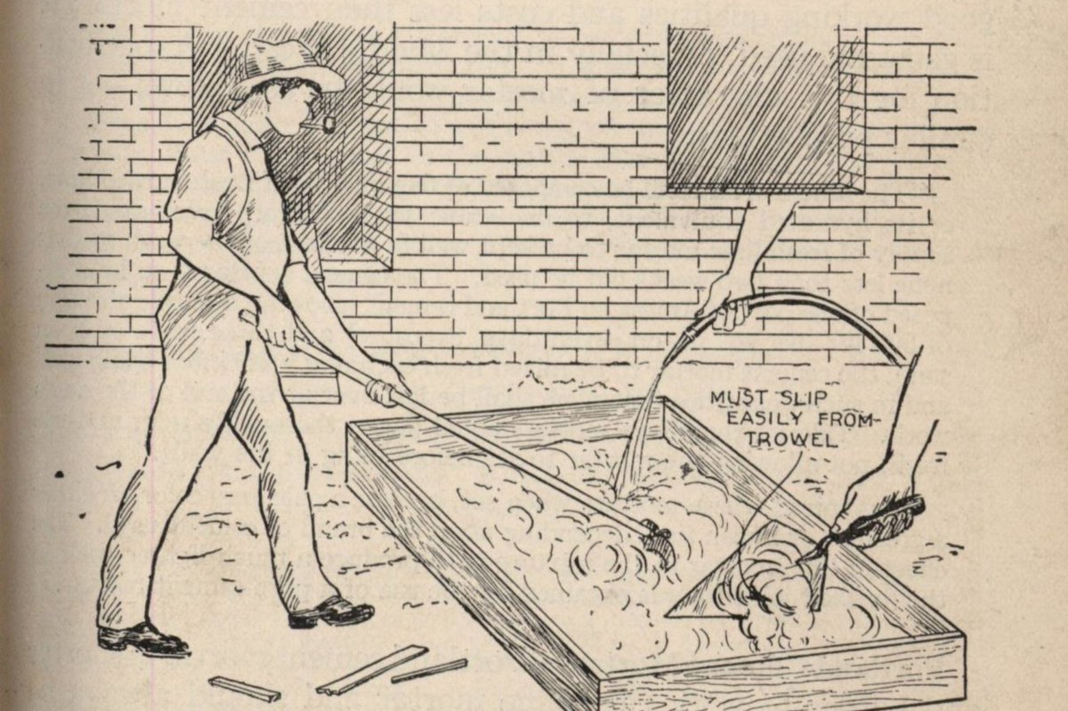 Making lime mortar in the 1920s

#LimeMortar