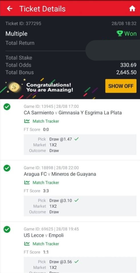 LBGamestips's tweet image. Fire 🥵🥵🥵

@AjeboPunter FT DRAW BOOOOM

330 Odds BoooooM ✅✅✅✅✅💯💯💯💯💯💥💥💥💥
225 Odds BoooooM ✅✅✅✅✅💯💯💯💯💯💥💥💥💥
175 Odds BoooooM ✅✅✅✅✅💯💯💯💯💯💥💥💥💥
55 Odds BoooooM ✅✅✅✅✅💯💯💯💯💯💥💥💥💥

@AjeboPunter is On Fire 🔥

💥RT &amp;amp; Drop Ur Acc Details