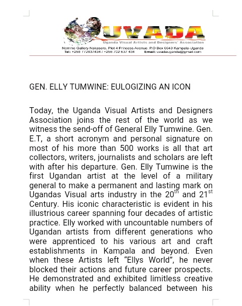 UvadaUganda's tweet photo. We have lost a great comrade in the industry. 

Rest well Gen. Elly Tumwine
🙏 https://t.co/eloyVrfFsx