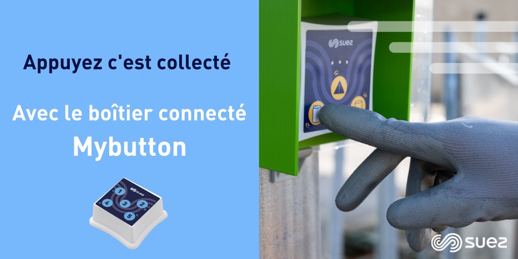suez's tweet photo. Appuyez, c’est collecté ! La solution #Mybutton est un exemple d’intégration du digital dans nos métiers. Nos clients n'ont plus qu'à appuyer sur le bouton pour envoyer directement depuis leurs sites les demandes de collectes à nos équipes. Plus d’infos 👇
https://t.co/S2bCvsIVnZ https://t.co/VGD7anPCN7