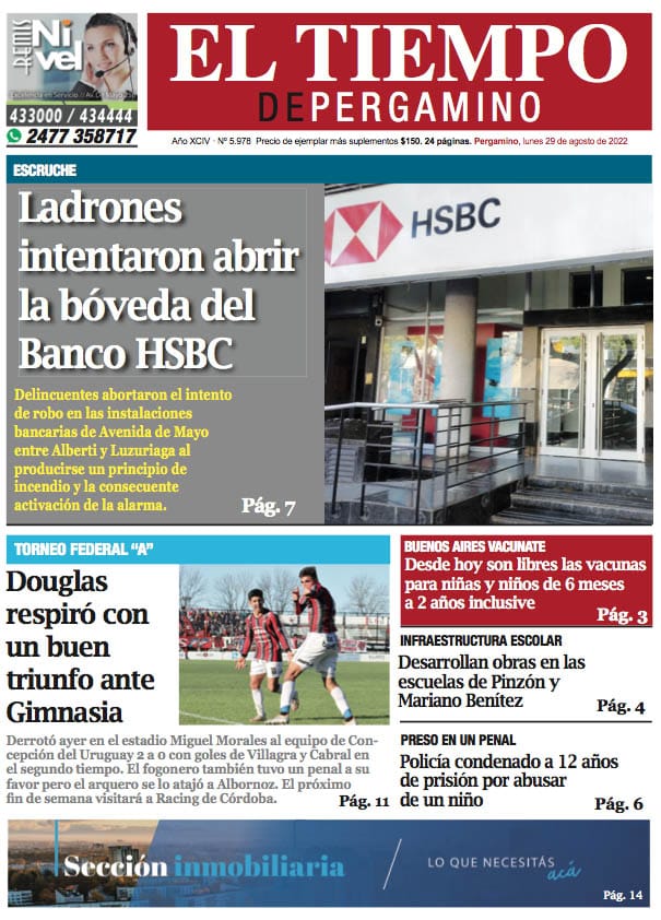 📰 Tapa de la edición 5.978 de semanario El Tiempo de Pergamino, de hoy, lunes 29 de agosto de 2022, con toda la información de la actualidad local.
¡Conseguí tu ejemplar de semanario El Tiempo de HOY!
¡Visitá nuestra web!
eltiempodepergamino.com
#informacion #actualidad #noticia