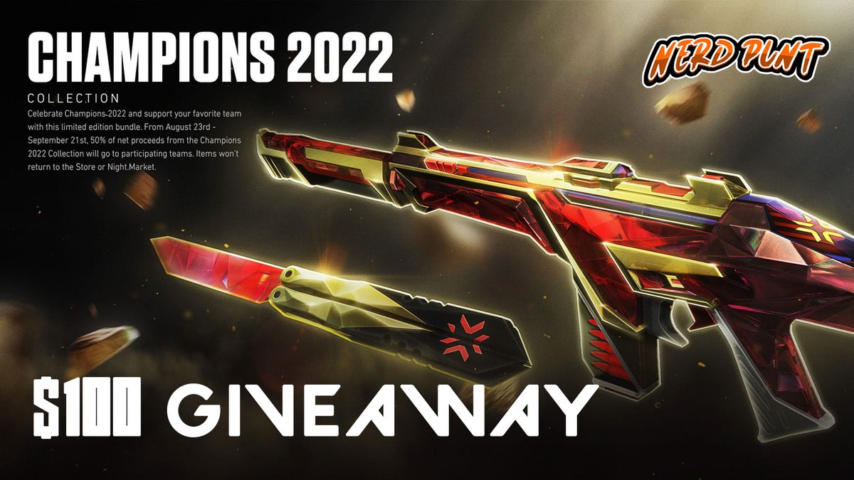 NerdPunt's tweet photo. 💸VALORANT CHAMPIONS PACK $100 GIVEAWAY💸

❤️‍🔥LIKE &amp; RETWEET
💞TAG 2 FRIENDS
💖FOLLOW @NerdPunt 

WINNER WILL BE ANNOUNCED DURING OUR GRAND FINAL STREAM SEPTEMBER 10TH!

Easiest $100 you'll ever get! (Must have PayPal) https://t.co/bK3HiZb4A4