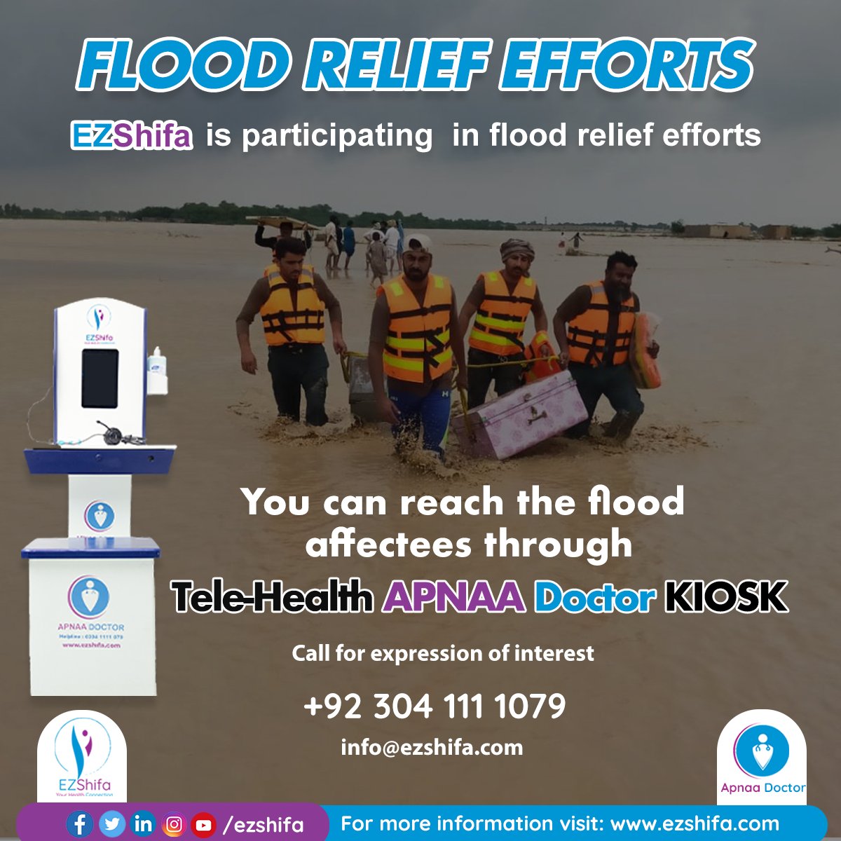 ezshifa's tweet photo. EZShifa is partnering with all #Philanthropic #organizations supporting #flood #relief in #healthcare.
Let us work together for #humanity.   
For More Information Visit:
https://t.co/71BQmZENAH
#flooding #FloodRelief #FloodinPakistan #floodinbalochistan #FloodRelief #floodinSwat https://t.co/0qo27QKpIe