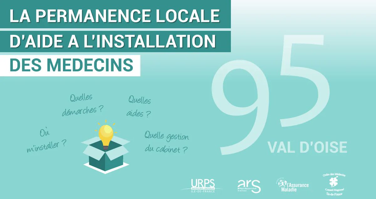 Soigner en IdF (@soigner_en_idf) on Twitter photo 9⃣5⃣#ValdOise : Médecins, participez à la prochaine Permanence locale d'aide à l'#installation le mercredi 21 septembre avec :
<a href="/urps_med_idf/">URPS Médecins Ile-de-France</a>
<a href="/ARS_IDF/">ARS Île-de-France</a> <a href="/CDOM_95/">CDOM95</a> #CPAM95
#PermanenceInstallationIDF
Infos & inscription 👉buff.ly/2FhiRjo 9⃣5⃣#ValdOise : Médecins, participez à la prochaine Permanence locale d'aide à l'#installation le mercredi 21 septembre avec :
<a href="/urps_med_idf/">URPS Médecins Ile-de-France</a>
<a href="/ARS_IDF/">ARS Île-de-France</a> <a href="/CDOM_95/">CDOM95</a> #CPAM95
#PermanenceInstallationIDF
Infos & inscription 👉buff.ly/2FhiRjo