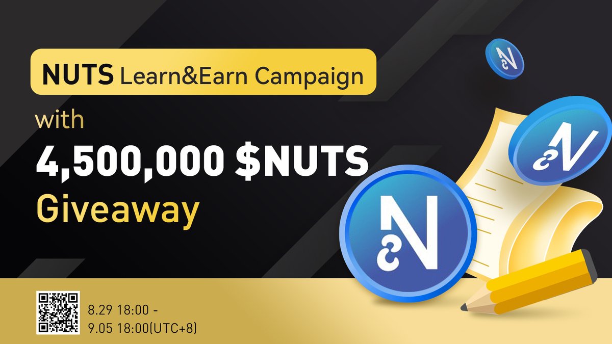 🌋 $NUTSPAY Learn&amp;Earn Campaign !

💎200 lucky winners share 4,500,000 $NUTSPAY Giveaway

1️⃣ Follow me &amp; <a href="/NutsPay/">NutsPay</a>
2️⃣ RT &amp; add #NUTS #LBank 
3️⃣ Fill in: bit.ly/3TpsMd9

#crypto #giveaway
