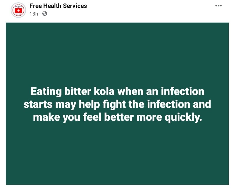 FHCServices's tweet photo. Bitter kola has been used over the years to fight infections from the common cold to hepatitis. A 2018 study showed that bitter kola can help combat coughs, bacterial infections, and viral infections. 

#Infection
#VMAs
#BBNaija https://t.co/fWnWX2sWFM