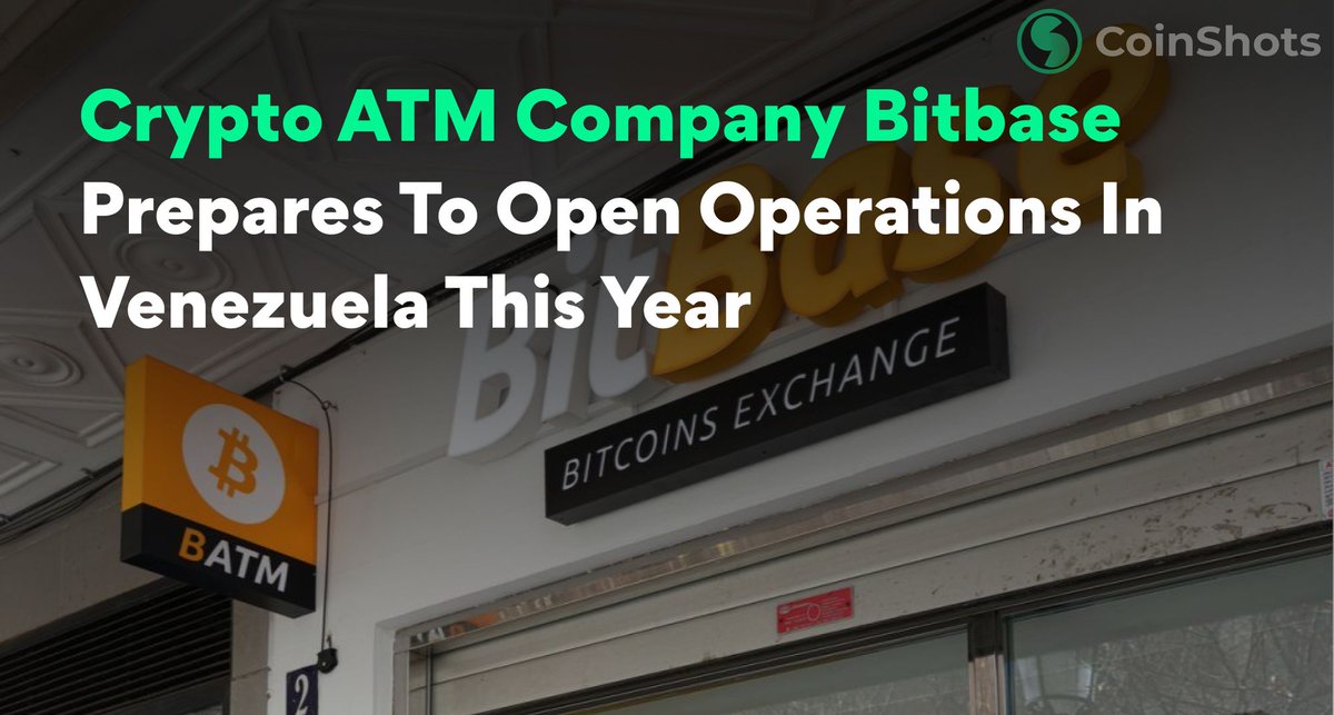 coinshotsglobal's tweet image. Crypto ATM Company @BitBase_es Prepares To Open Operations In 🇻🇪Venezuela This Year

#CryptoNews #Bitbase #Venezuela