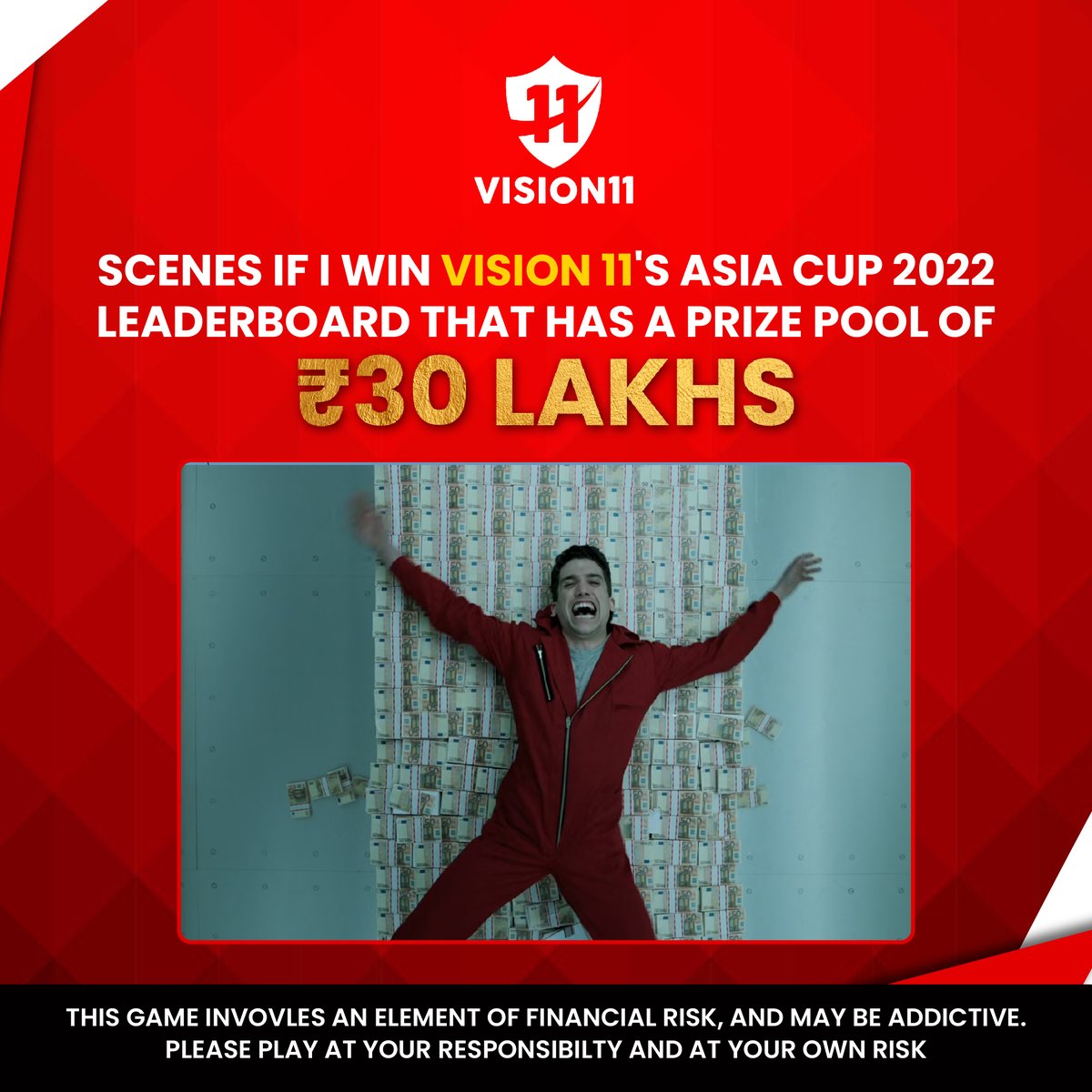 Vision11ofc's tweet photo. Ab jab itna bada Prize Pool hai, toh kaise khrach karna hai sochne mein time toh lagega na๐
Do you want to win this prize pool๐ค
Khelo Asia Cup 2022 on #vison11๐ฅณ
#fantsycricket #fantasysports #AsiaCup #AsiaCup2022 #prize #Leaderboard #winit #vision11app #Memes #MoneyHeist https://t.co/nUeWISPWnh