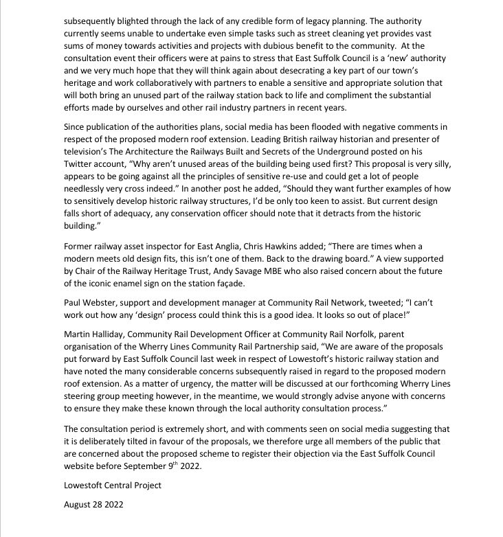 Please find attached our statement in response to the proposals put forward by East Suffolk Council last week. Apologies it’s wordy but we have one of the towns most iconic buildings to save!
