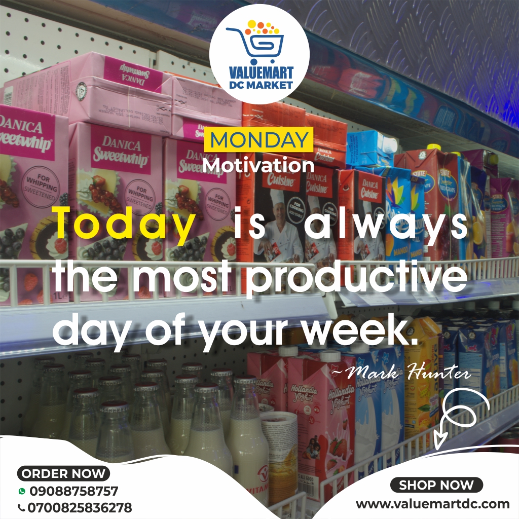 valuemartdc's tweet photo. Have a very productive week ahead.
Valuemart is always ready to provide you all you need to stay productive. 

https://t.co/t60VGcfXUe
Shop online 

#valuemart #ibecorrectshoppa #mondaymotivation #monday #motivationmonday https://t.co/2EXLlzSW7y