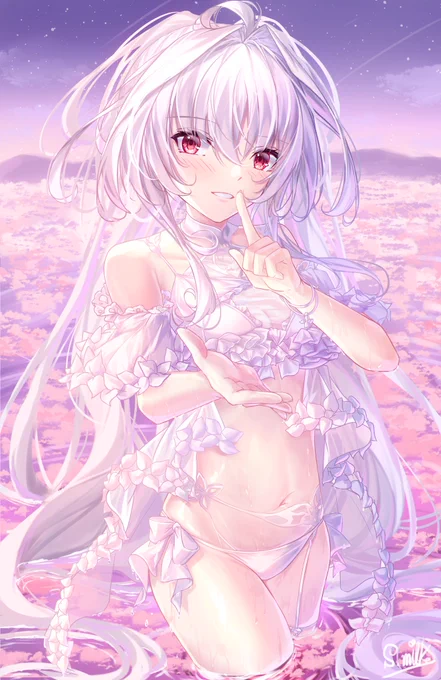 「ここから先は           私と君だけの秘密だよ」プーリンさん描きました! #FGO  #レディ・アヴァロン  #プロトマーリン 