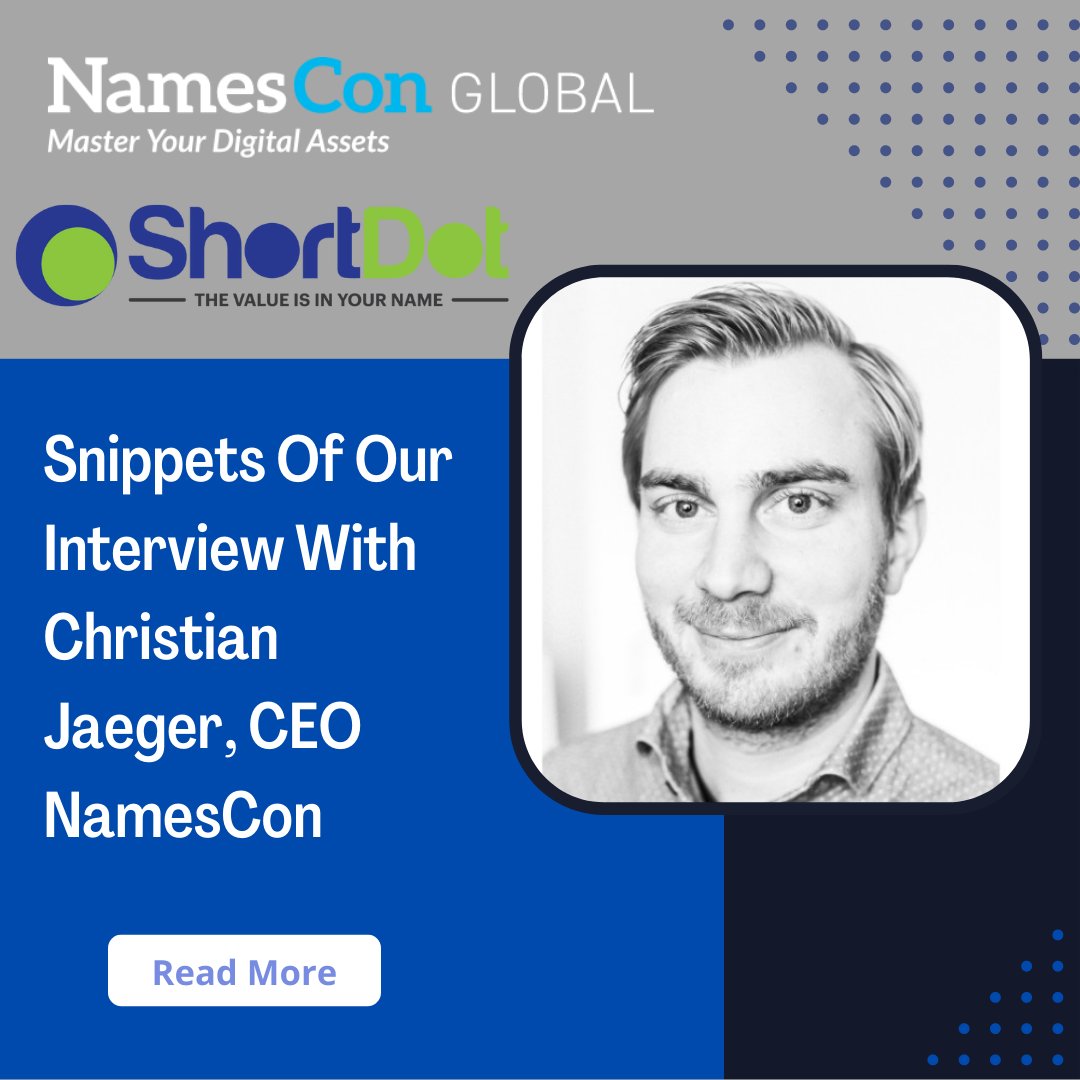 ShortDotDomains's tweet image. It&apos;s here! @NamesCon  is in 2 days, and we had a chance to interview Christian Jaeger, CEO of NamesCon, to get the inside scoop about the biggest domain event!

Here are the snippets of the interview. 

#NamesCon #DomainEvent #ShortDot