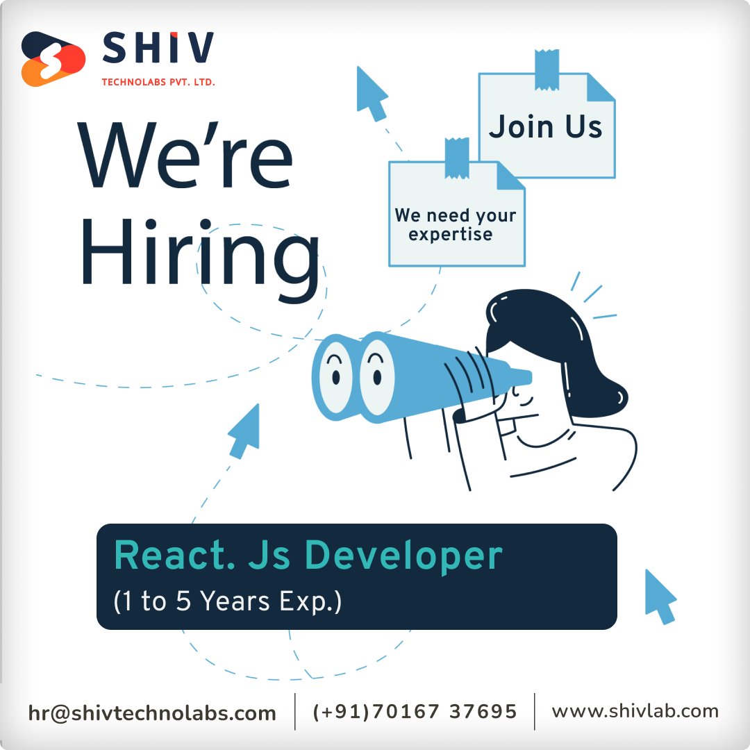 Shiv_Technolabs's tweet image. We are expanding and #hiringReactJSDevelopers Experience: 1-5 Years Location: #Ahmedabad
Website: shivlab.com Interested #Candidates can drop their #CV at hr@shivtechnolabs.com
#reactjsdeveloper #softwaredeveloper #5daysworking #shivtechnolabs #knightcoders