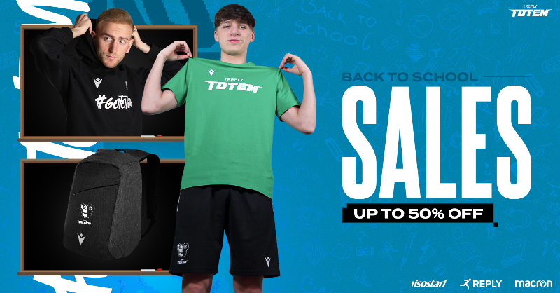 Reply_Totem's tweet photo. It's SALES time! 🤩
Whether you're soon going back to school or you just want to dress like the new EU champions, NOW it's your chance.

👉 Up to 50% OFF
⏳ Until 11/09