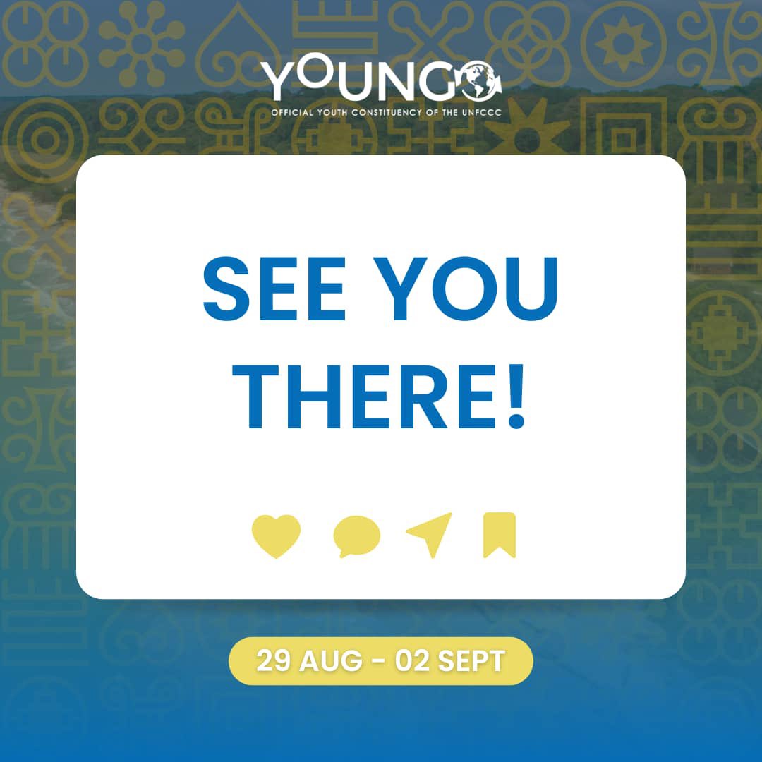 4. Speed Networking session 1 September,
14:00 – 15:00, Youth4Capacity, ACE Hub, & YOUNGO

5. Youth and Green futures 1 September, 15:00 – 17:25, led by YOUNGO and ACE Hub

#ACW2022 #ACWGabon2022 #AfricaClimateWeek