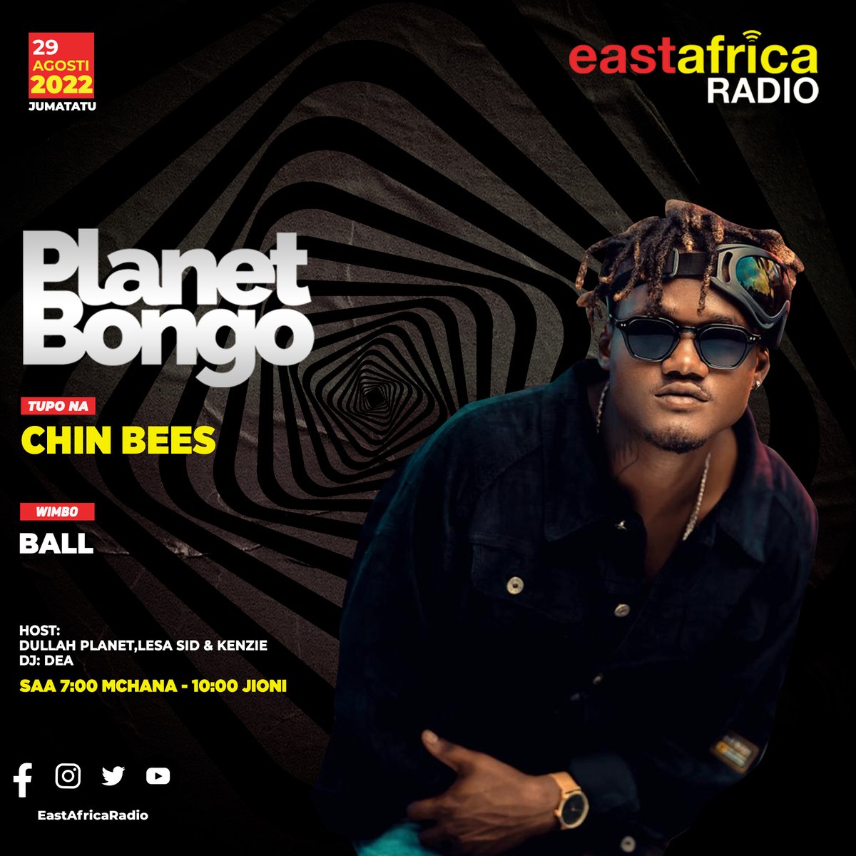earadiofm's tweet photo. Ujio wa kishindo wa Chin Bees kwenye #PlanetBongo leo, kuna mengi ya kuyaeleza lakini kubwa zaidi ni ngoma yake ya #Ball  

Ungana na show muda huu mpaka saa 10:00 Jiioni, #EastAfricaRadio   

#ChinBees #BongoFleva https://t.co/4zA68ZsoR1