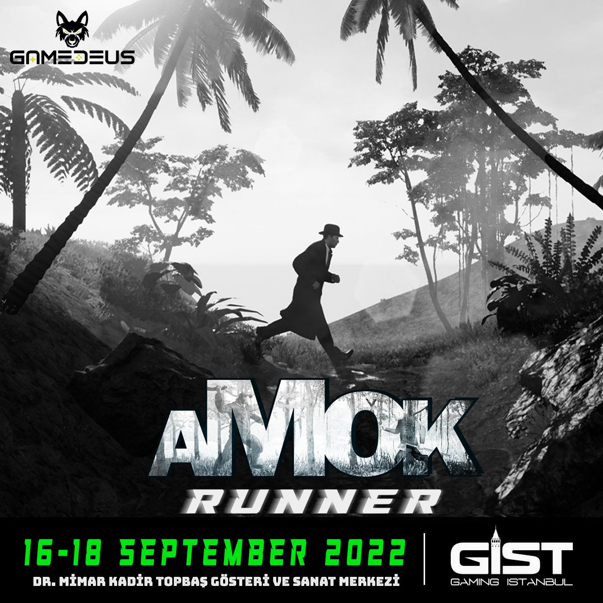 Gamedeus_Studio's tweet photo. As GameDeus team, we will be at GIST on September 16-18 with our first game: AMOK RUNNER. We are inviting all of you to our booth to play it!
#gist #indiegame #gamingistanbul #gist2022 #amokrunner https://t.co/GsJtfHkeLN