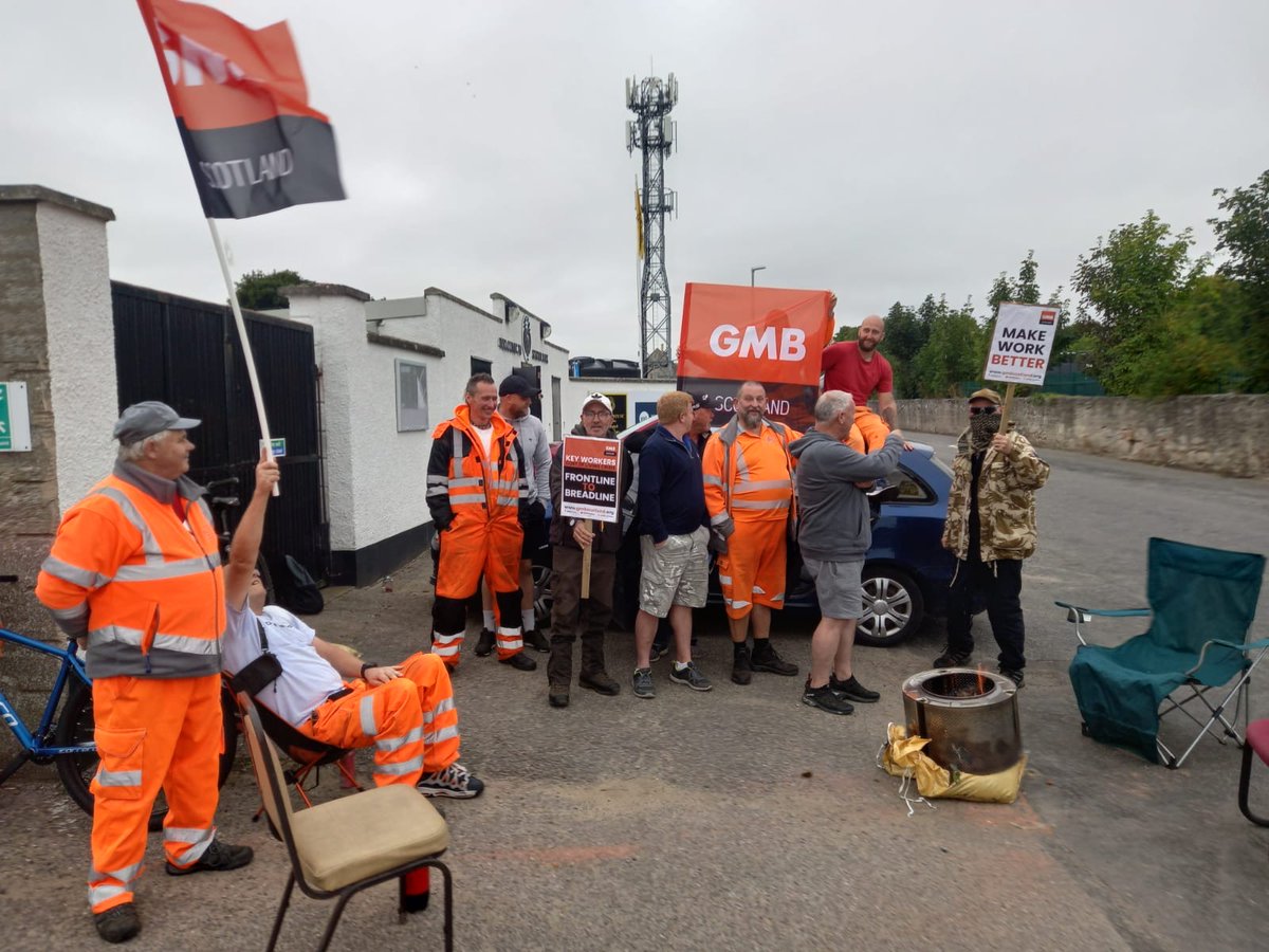 Pickets still going strong in Highland Council at Alness, Nairn and Dingwall. GMB members will not accept working poverty as an inevitability.