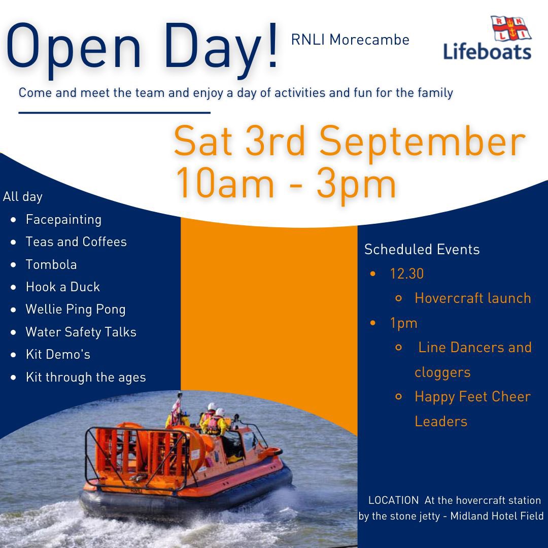 It’s on Saturday!! Come and say hello 🧡 <a href="/RNLI/">RNLI</a> #openday #morecambe #morecambebay