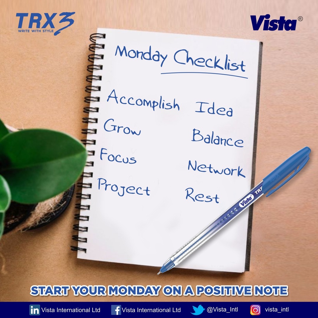 You don't have to be great to start but you have to start to be great!

Be stronger than your excuses... Happy New Week. 

#vista #schoolstationery #mondaychecklist #checklist #officestationery #writingmaterials