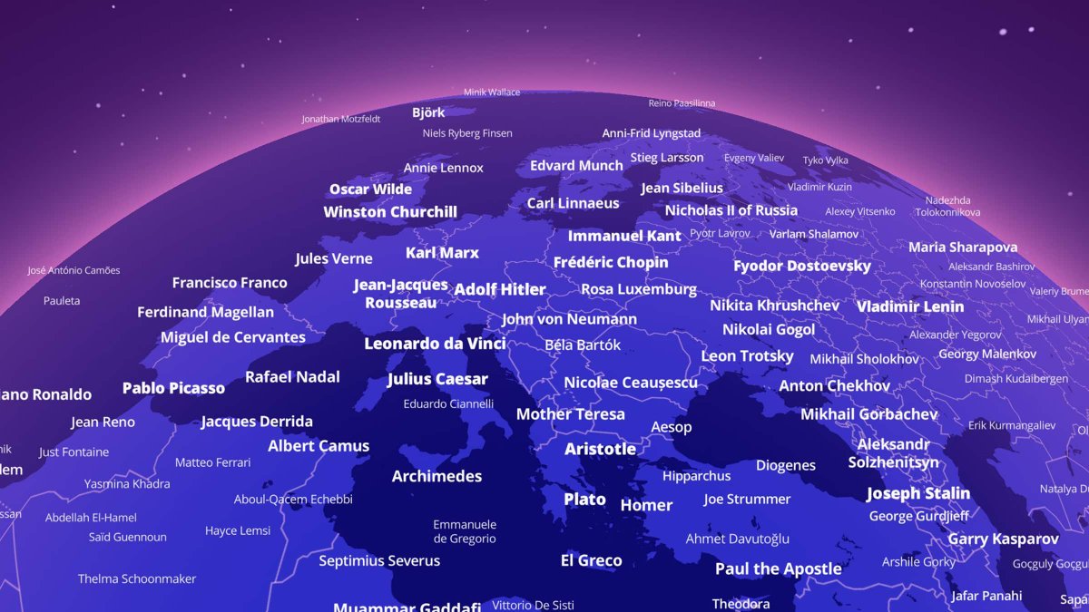 Este mapa interactivo revela la persona más famosa nacida en tu ciudad. Si haces zoom, puedes llegar a tu municipio.

Al hacer clic en los nombres accederás a un archivo descriptivo que especifica el género, el rango de notoriedad, si la persona está viva
tjukanovt.github.io/notable-people