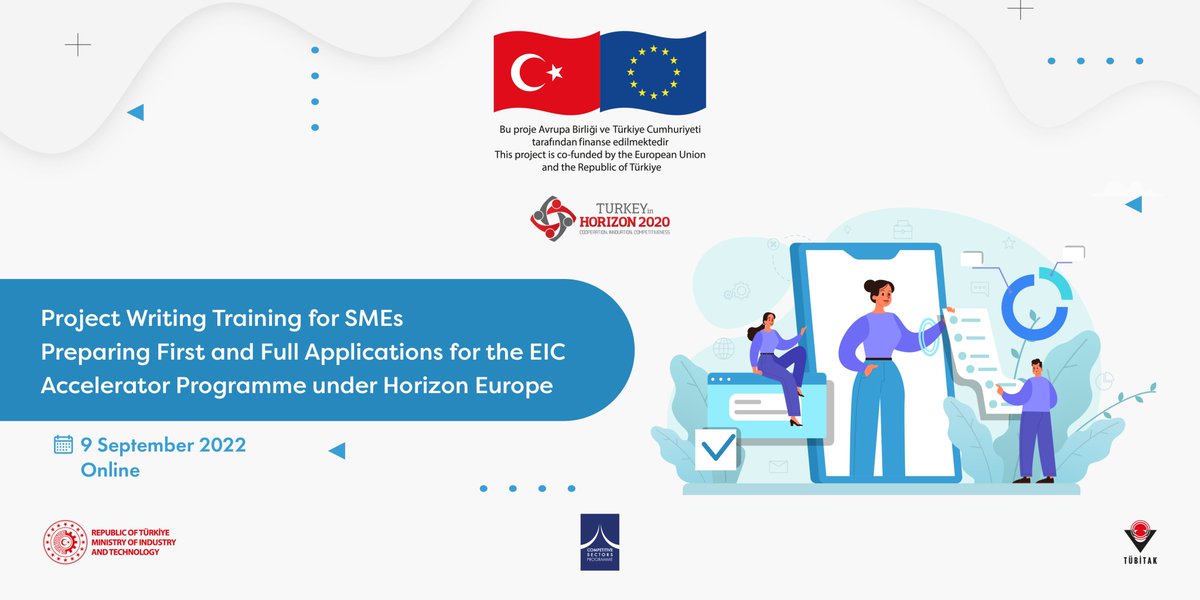 UfukAvrupa_TR's tweet photo. 🔜⌛Şimdi kayıt olun: #KOBİ'ler için Proje Yazma Eğitimi

#UfukAvrupa Kapsamında EIC Hızlandırıcı Programı için İlk Aşama ve Tam Başvuru Teklifi Hazırlanması

📆9 Eylül 2022, çevrim içi

Detaylı bilgi ve kayıt için: https://t.co/c09bB8Elv9 https://t.co/Tu53FgXw5p