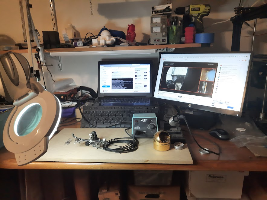 Just a typical "do some soldering while waiting for a space launch" morning.  #Artemis1