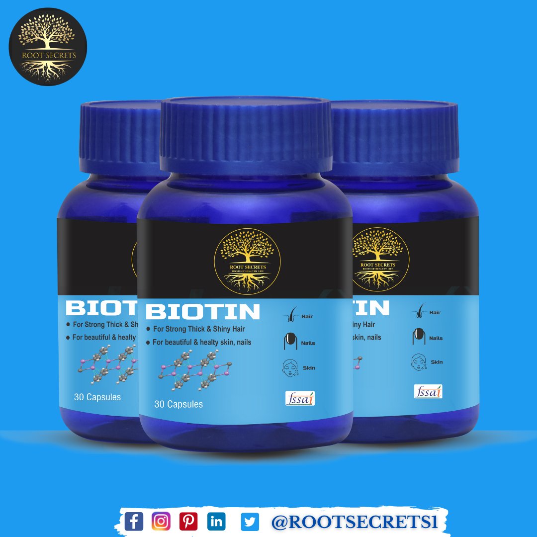 Rootsecrets1's tweet photo. BENEFITS OF BIOTIN
 Helps to maintain healthy Hair, Nails &amp; Skin
2) Supports Good Health and Immunity
3) Control Hair Loss
4) promotes Healthy Skin
5) Strengthen Nail
Follow our page: @rootsecrets1
.
.
#biotin #hairloss #hairfall #healthyskin #Nail #skin #hair #rootsecrets https://t.co/3gOHjR7Teq