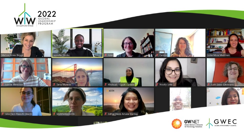 GWECGlobalWind's tweet photo. Last week, together with @GlobalWomensNet we held the 2nd Knowledge-Transfer #webinar, for our participants and mentors of the 2022 Women in Wind Global Leadership.

Huge thanks to @jonesybriggs who led the workshop Acting with Power 👏!

+ info: https://t.co/TtgPrwUBmh https://t.co/QUMBEMH5Sy