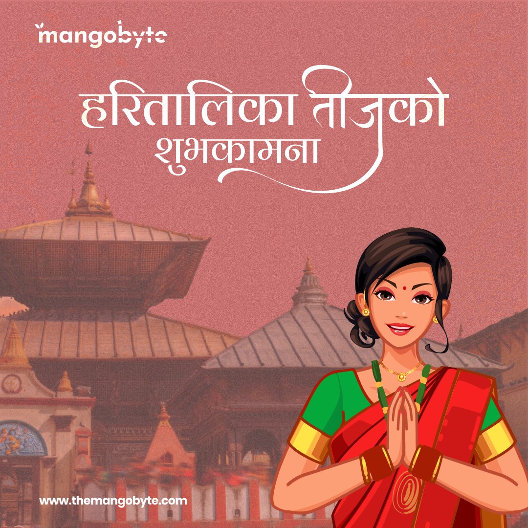 byte_mango's tweet photo. May this year Teej showers love, health, wealth and prosperity in your life. Happy Teej to everyone who is and is not celebrating it. Spread joy and stay safe! 

#digitalmarketing #SEO #optimization #happyteej #mangobyte #festivetime https://t.co/Mx7brZnhc7