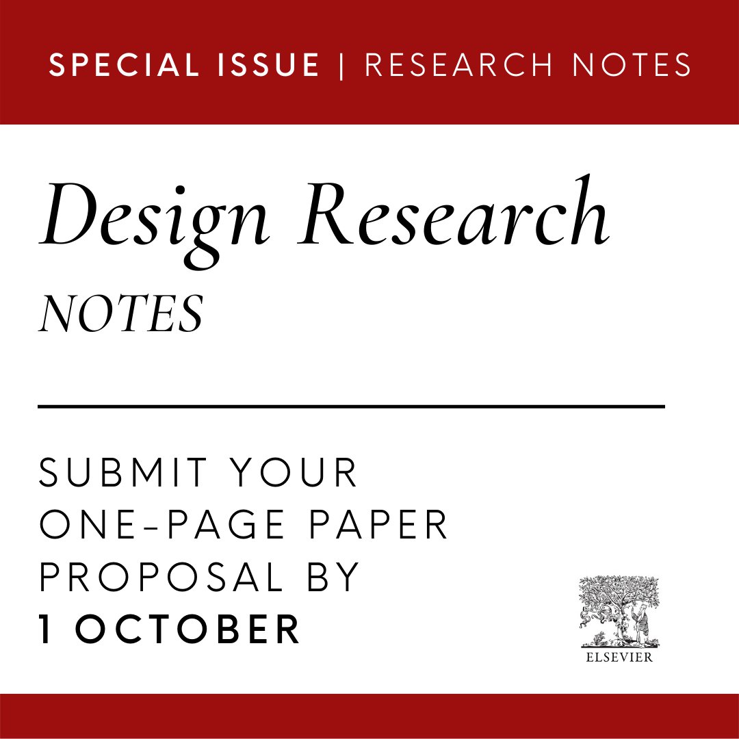 Submit your paper proposal by 1 Oct. for the next generation of Research Notes, spanning research methods, literature review, theory development, design methodology, ethics, and research scholarship more generally. More details here: designresearchsociety.org/events/call-fo…