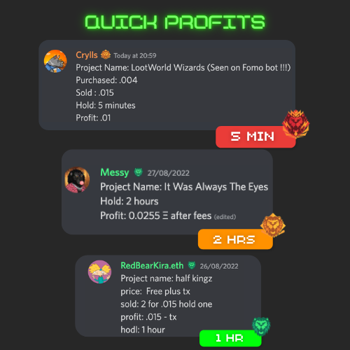 Junglers (@junglersnft) on Twitter photo ๐ด๐ฐ๐๐๐ป๐ด๐ฃ๐ฟ๐ผ๐ณ๐ถ๐๐ฐ๐ด
Quick profit using our fomo bot ๐
5 minutes - .01 ETH @CryllsNFT
2 hours - .025 ETH <a href="/milla_novo_/">Milla Novo</a>
1 hour - .015 ETH <a href="/hazem_emad/">RedBearKira.eth</a> ๐ด๐ฐ๐๐๐ป๐ด๐ฃ๐ฟ๐ผ๐ณ๐ถ๐๐ฐ๐ด
Quick profit using our fomo bot ๐
5 minutes - .01 ETH @CryllsNFT
2 hours - .025 ETH <a href="/milla_novo_/">Milla Novo</a>
1 hour - .015 ETH <a href="/hazem_emad/">RedBearKira.eth</a>
