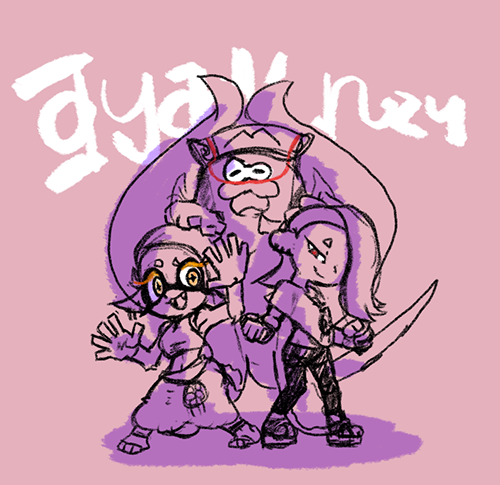 Splatoon3を遊べなくて悲しいから、泣きながらすりみ連合描いてた 