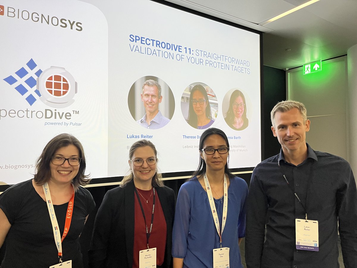 biognosys's tweet photo. We are ready for our #IMSC2022 lunch seminar! Join us in room 0.4/0.5 for an hour of fascinating talks all about the latest version #SpectroDive™, our software for #TargetedProteomics. Not at IMSC this week? Find out more about SpectroDive 11 here: https://t.co/j2knjhnXJe https://t.co/C4U7nZf7iU