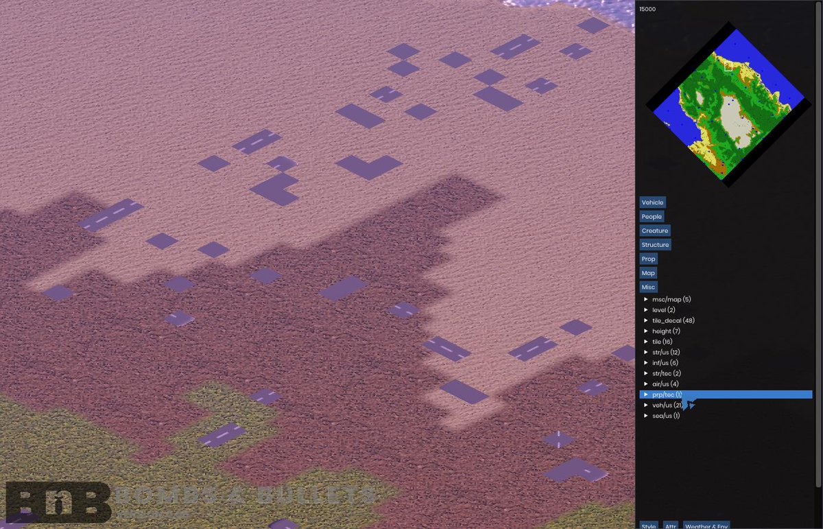 CommanderRad's tweet photo. Spent the week reworking the road decal generation workflow and textures. See progress in 4 pics.
Also, 0.07 launch imminent.
Cheers, C.Rad
#gamedev #indiedev #pixelart #strategy #rts #2dgame #blender #QGIS #flowmaps https://t.co/aDqTC60kSs