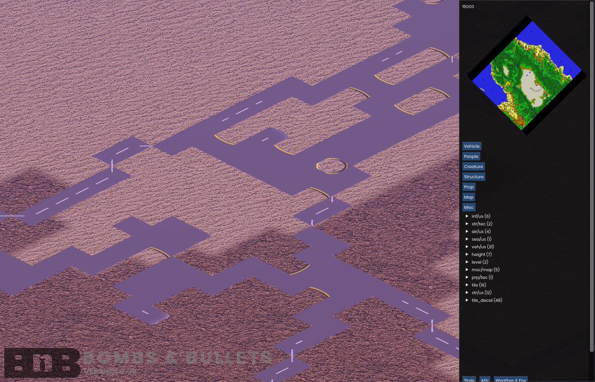 CommanderRad's tweet photo. Spent the week reworking the road decal generation workflow and textures. See progress in 4 pics.
Also, 0.07 launch imminent.
Cheers, C.Rad
#gamedev #indiedev #pixelart #strategy #rts #2dgame #blender #QGIS #flowmaps https://t.co/aDqTC60kSs