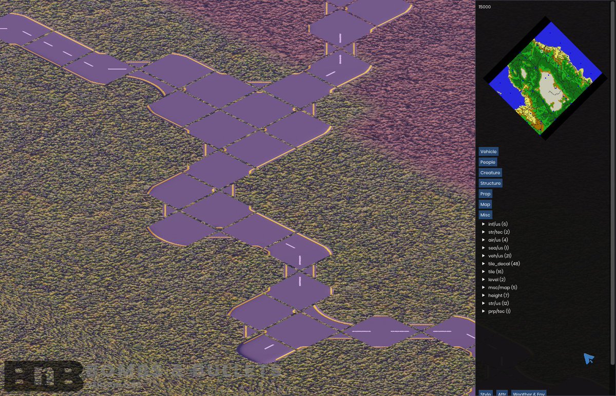 CommanderRad's tweet photo. Spent the week reworking the road decal generation workflow and textures. See progress in 4 pics.
Also, 0.07 launch imminent.
Cheers, C.Rad
#gamedev #indiedev #pixelart #strategy #rts #2dgame #blender #QGIS #flowmaps https://t.co/aDqTC60kSs